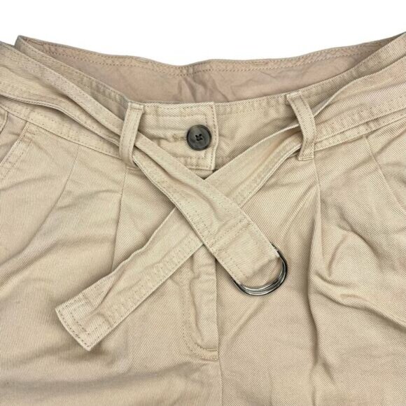 BABATON Aritzia Antares Belted Shorts Sz 4 Sierra Beige - Picture 3 of 6